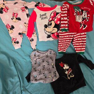 Toddler Girls Minnie Mouse PJs 12-18 Month Lot